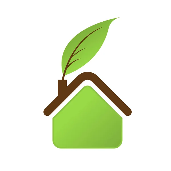 Ícone Casa Verde Eco Home —  Vetores de Stock