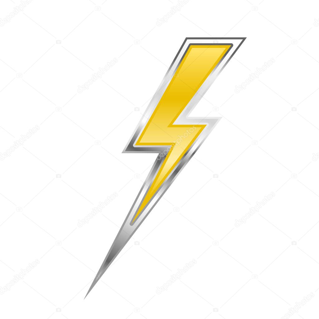 Zigzag lightning bolt - yellow power sign