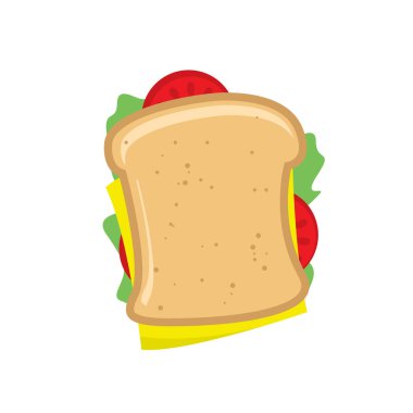 Peynir ve domates beyaz arka plan üzerinde sandviç