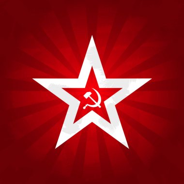 Komünizm sembolleri - kırmızı yıldızla orak ve çekiç