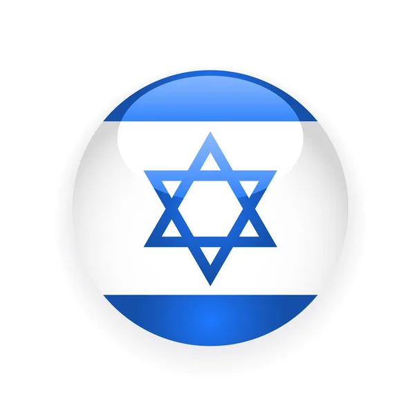 İsrail bayrağı düğmesi mavi david yıldız ile yuvarlak 
