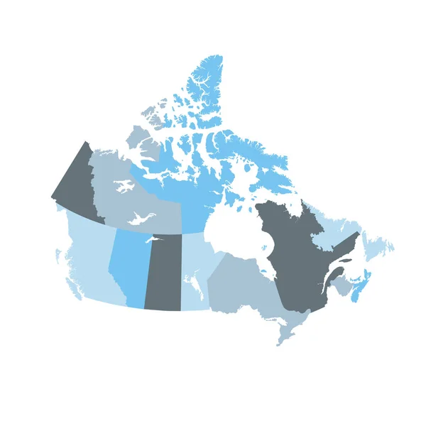 Mapa Das Províncias Territórios Canadá — Vetor de Stock