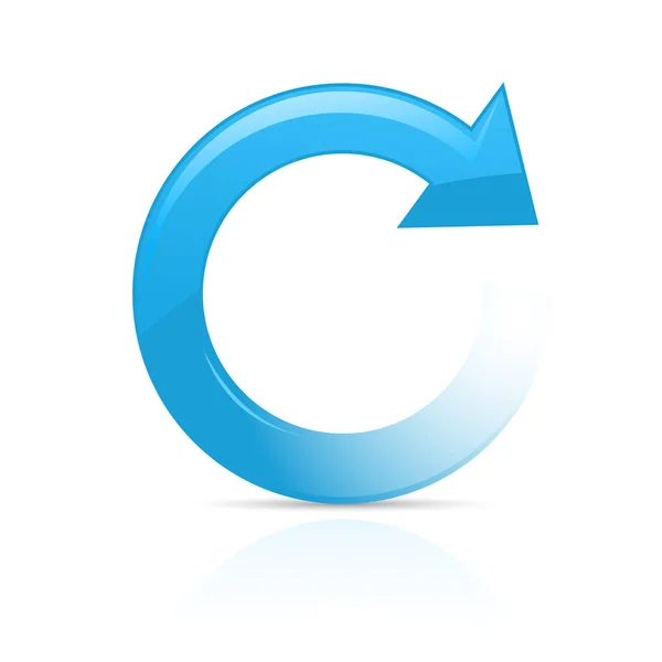 更新または再ロードのシンボル 青い円形矢印 — ストックベクタ