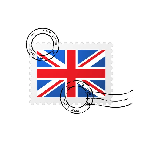 Decyduje Data Stempla Pocztowego Flaga Wielkiej Brytanii Znaczków Pocztowych — Wektor stockowy