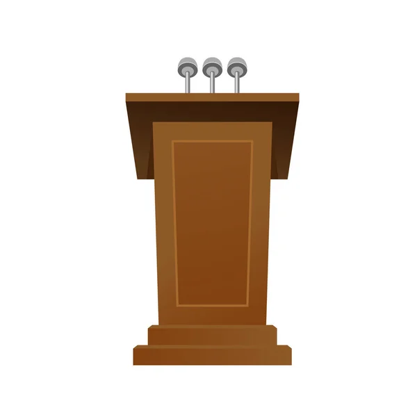 Mikrofon - konuşma resepsiyon ile ahşap kürsü