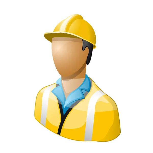 Icono Trabajador Sombrero Duro Uniforme — Vector de stock