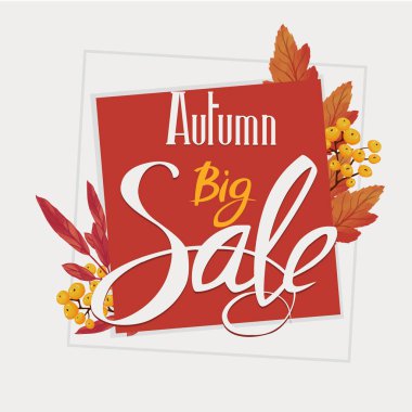 Sonbahar satış, el ilanı, afiş, poster tasarım şablonu