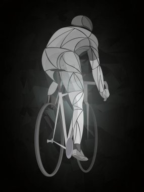 Bisiklete binme tema, yol bisikletçi silüeti tırmalamak vektör
