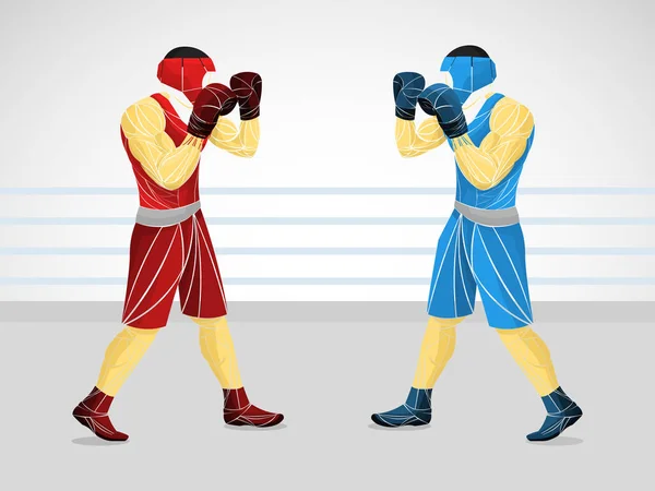 Boxer from particles. Boxing vector illustration. Boxer silhouette. Athletes image composed of particles. — Stock Vector