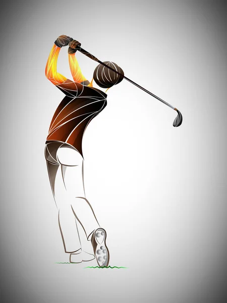 Golfjátékos ikon, golfozó absztrakt — Stock Vector