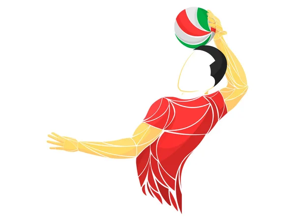 Voleibol internacional, voleibol en vivo, jugar voleibol, voleibol femenino, jugador de voleibol — Archivo Imágenes Vectoriales