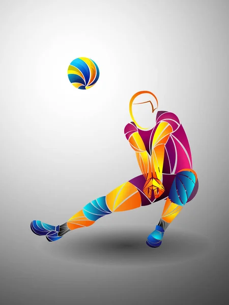 Volleyball international, volleyball en direct, volleyball de jeu, volleyball féminin, joueuse de volleyball — Image vectorielle
