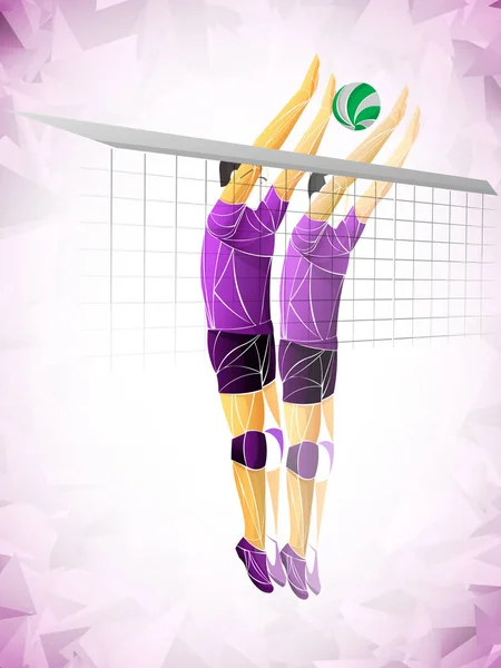 Internationale Volleyball, Volleyball live, spielen Volleyball, Frauen-Volleyball, Volleyball-Spieler — Stockvektor