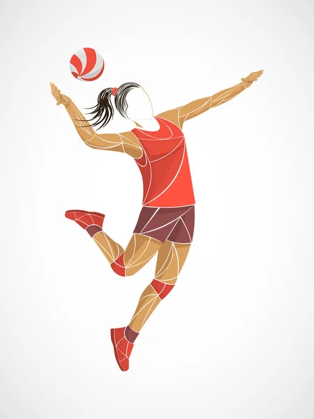 Volleyball international, volleyball en direct, volleyball de jeu, volleyball féminin, joueuse de volleyball — Image vectorielle