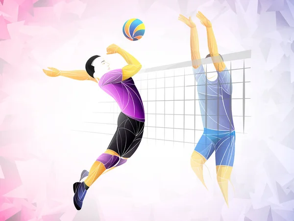 Internationale Volleyball, Volleyball live, spielen Volleyball, Frauen-Volleyball, Volleyball-Spieler — Stockvektor