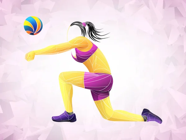 Voleibol internacional, voleibol en vivo, jugar voleibol, voleibol femenino, jugador de voleibol — Vector de stock