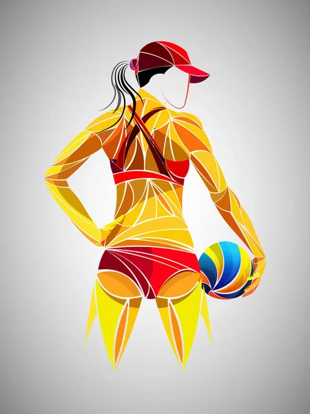 Internationale Volleyball, Volleyball live, spielen Volleyball, Frauen-Volleyball, Volleyball-Spieler — Stockvektor