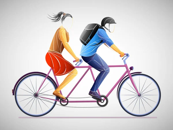 Велосипедный Тур Трек Велосипед Геометрический Велосипедный Стилизованный Вектор Молодой Человек — стоковый вектор
