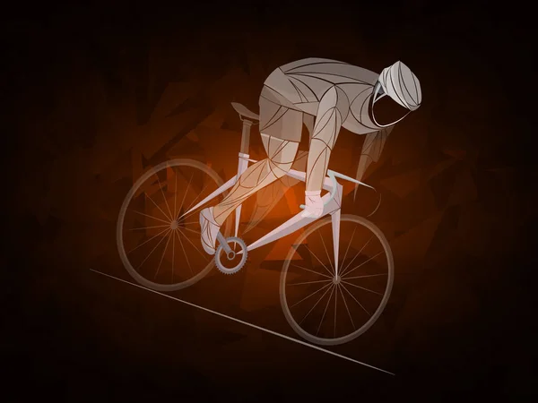 Radtour Track Fahrrad Geometrischer Stilisierter Vektor Für Radfahrer Ein Junger — Stockvektor