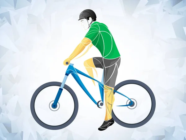 Radtour Track Fahrrad Geometrischer Stilisierter Vektor Für Radfahrer Ein Junger — Stockvektor
