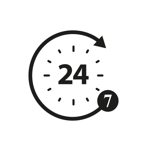 Non-stop af 24 og 7 ikoner – Stock-vektor
