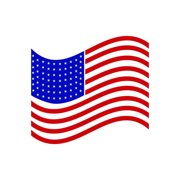 Vlajka Usa Ikonu Dne Čtyři Bílém Pozadí — Stockový vektor