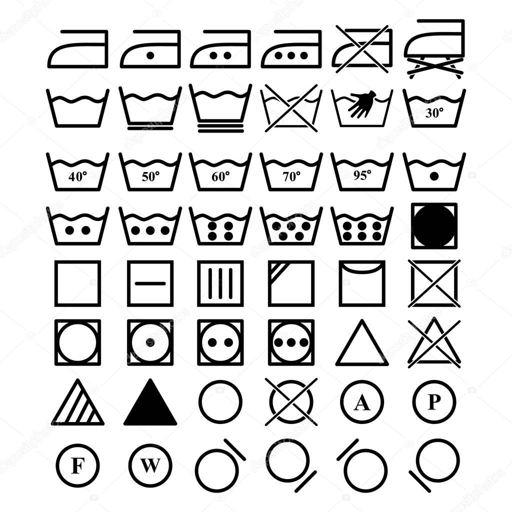 Set of laundry icons