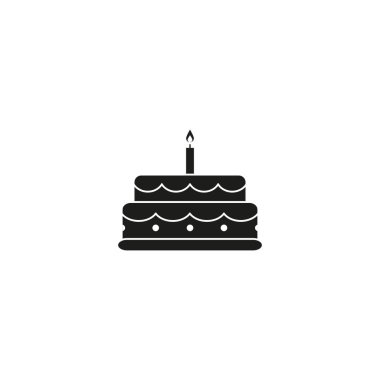 Kek kutlama siyah simgesi