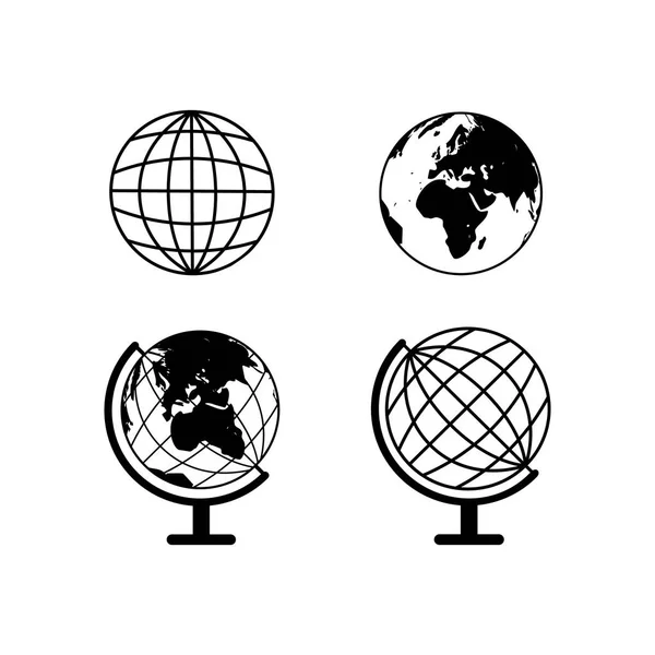 Establecer globos de la Tierra iconos — Vector de stock