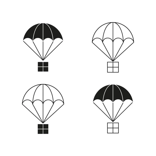 Parachutes avec icônes cargo — Image vectorielle