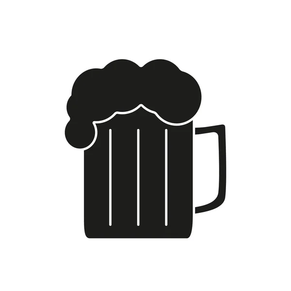 Cerveza de icono negro — Archivo Imágenes Vectoriales