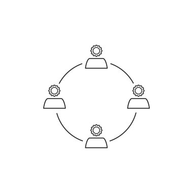 Ekip çalışması cogwheels simgesi