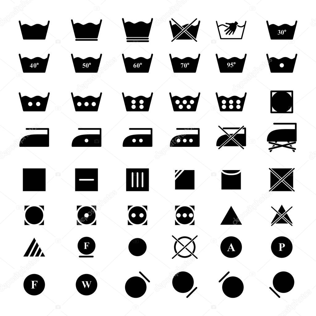 Set laundry dry icons