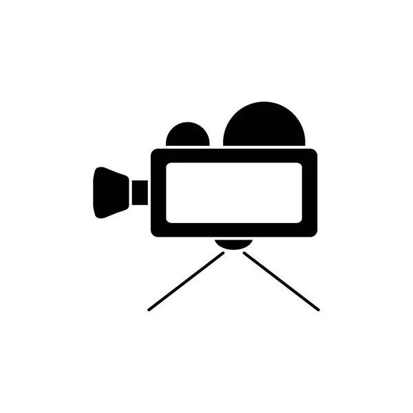 Videocamera zwart pictogram — Stockvector