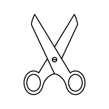 Makas simgesi okul çalışması bölme kesme