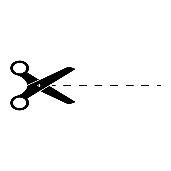 Nůžky řez výseče dělení černá ikona — Stockový vektor