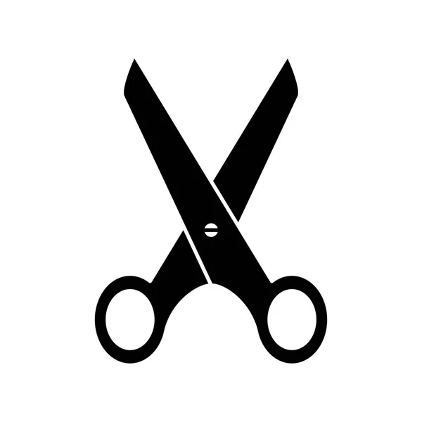 Ciseaux de l'icône travail scolaire coupe divisant noir — Image vectorielle