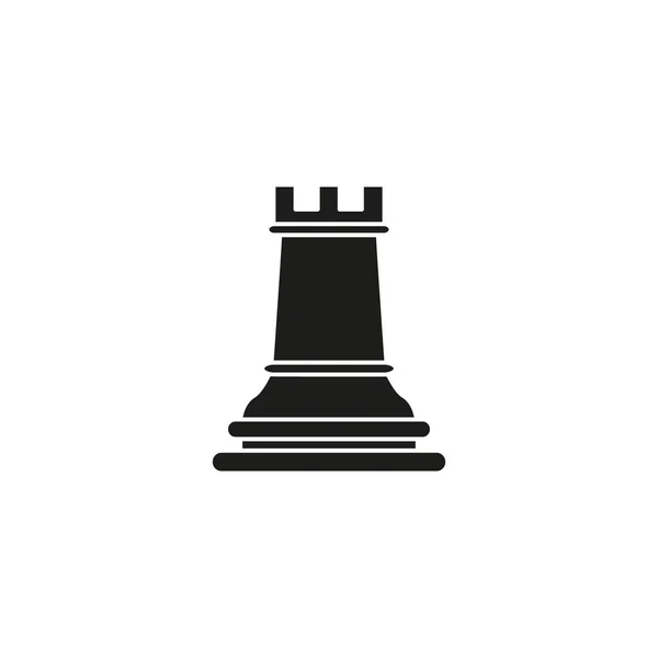 Torre del icono de ajedrez éxito juguete negro — Vector de stock