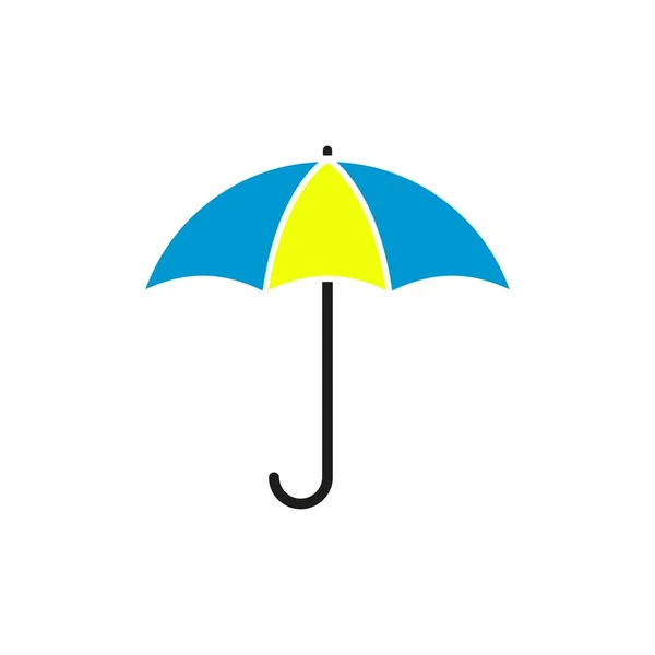 Guarda-chuva no ícone de cor amarela azul — Vetor de Stock