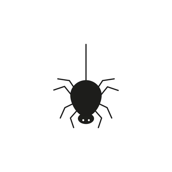 Black Spider bug of icon for the helloween — Stock Vector