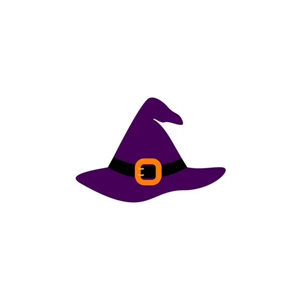 Hat of icon Halloween witchcraft the color — Stock Vector