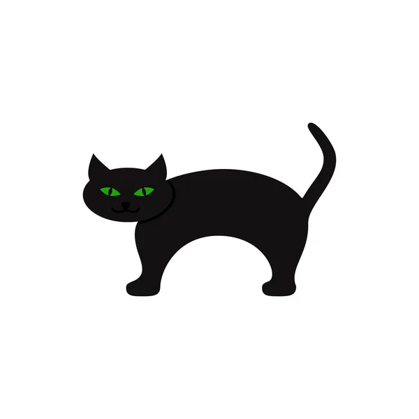 Gato del icono de Halloween en el color — Vector de stock