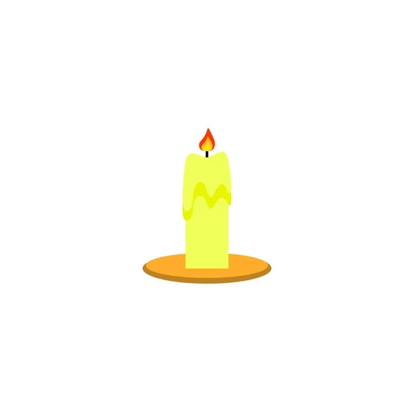 Candle in the color Halloween fire icon — Stock Vector