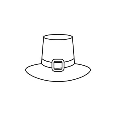 Şükran günü beyaz zemin üzerine şapka simgesi