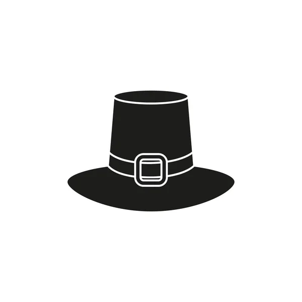 Καπέλο μαύρο εικονίδιο των Ευχαριστιών της ημέρας — Διανυσματικό Αρχείο