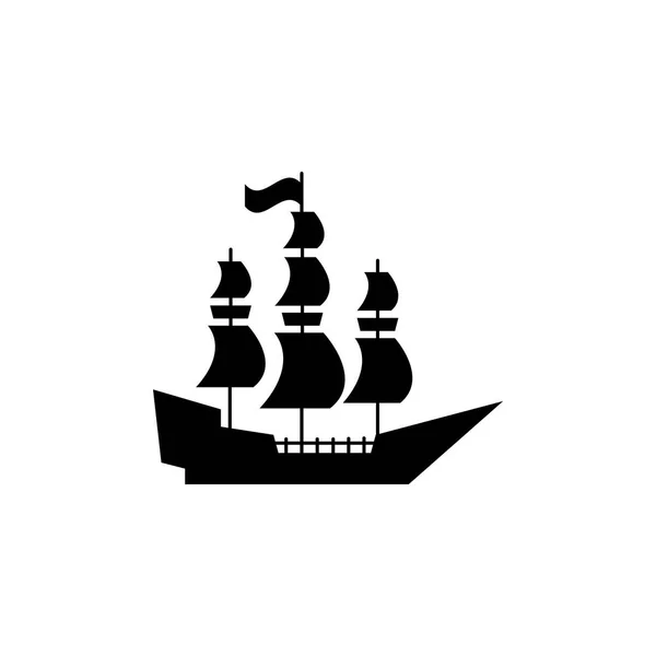 El barco prow o argos icono pirata — Vector de stock