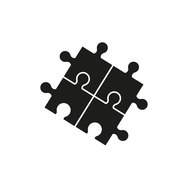 Puzzle di linea icone nere abilità di gioco — Vettoriale Stock