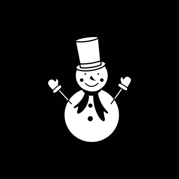 Um boneco de neve no inverno ícone de fundo preto —  Vetores de Stock