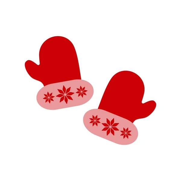 Luvas de Natal com ornamento de ícones —  Vetores de Stock