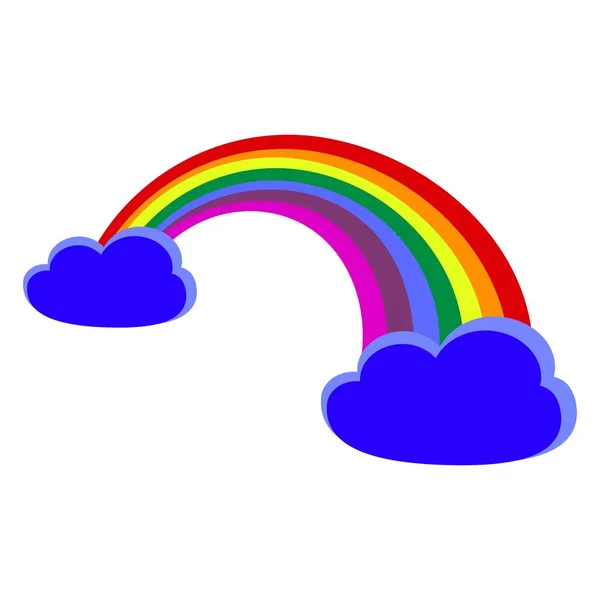 Gökkuşağı renkli bulutlar simgelerle — Stok Vektör